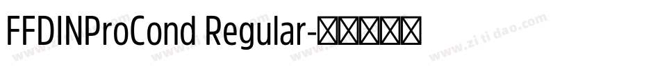 FFDINProCond Regular字体转换